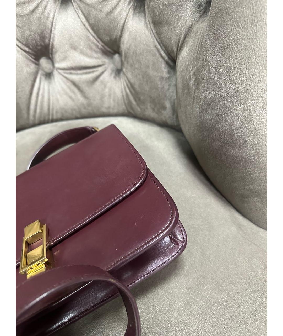 SAINT LAURENT Бордовая кожаная сумка тоут, фото 3