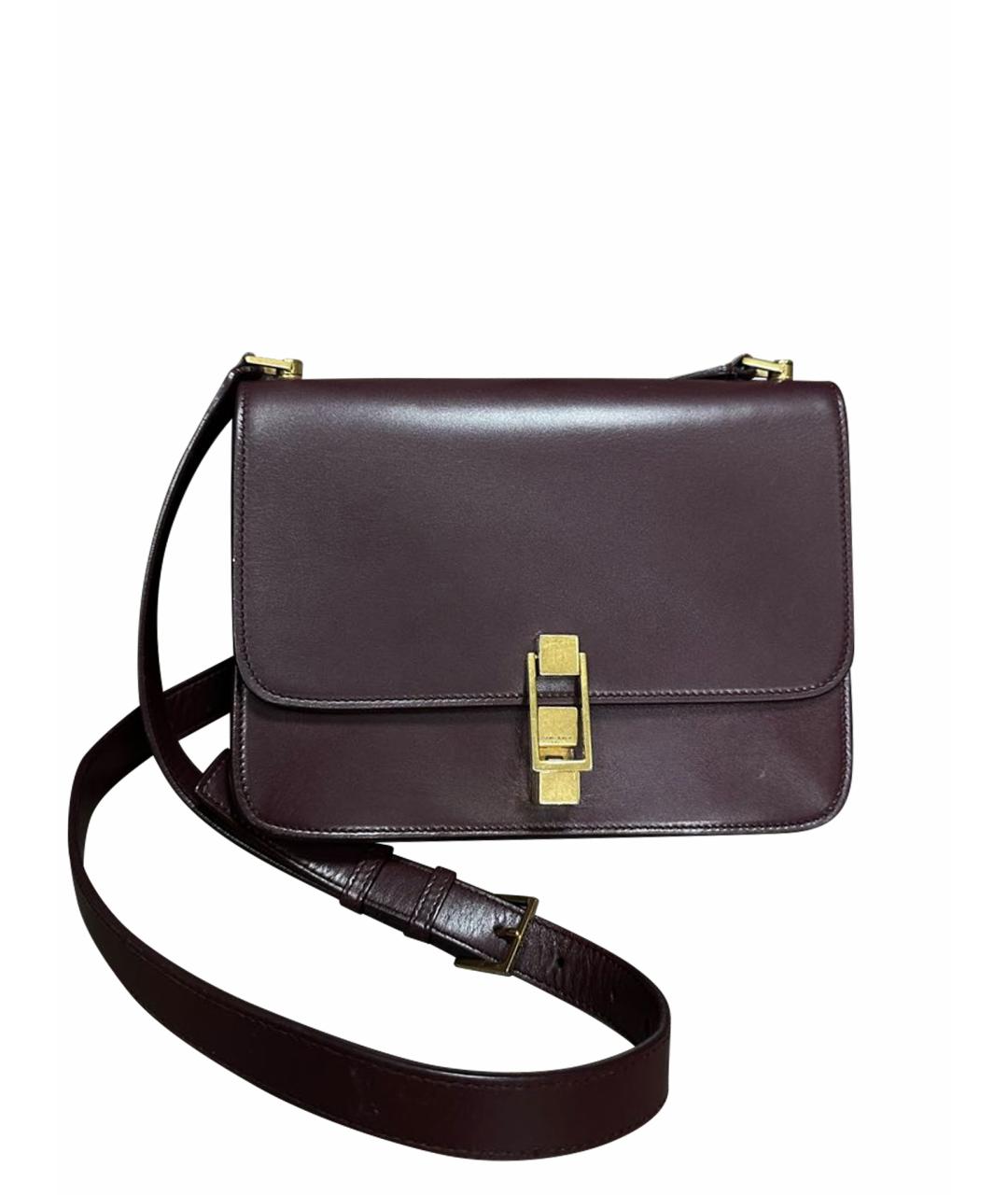 SAINT LAURENT Бордовая кожаная сумка тоут, фото 1