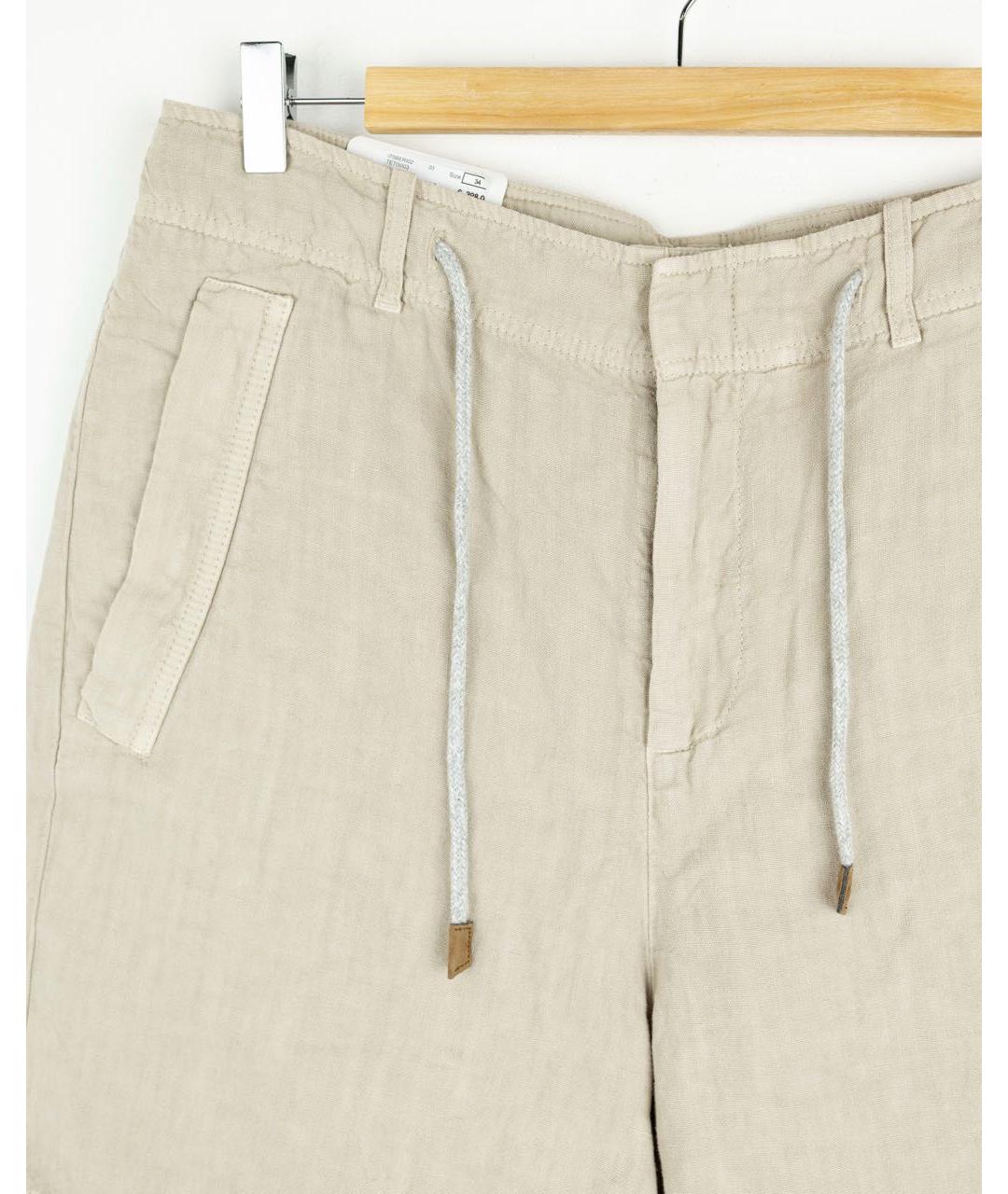 ELEVENTY Бежевые льняные шорты, фото 3