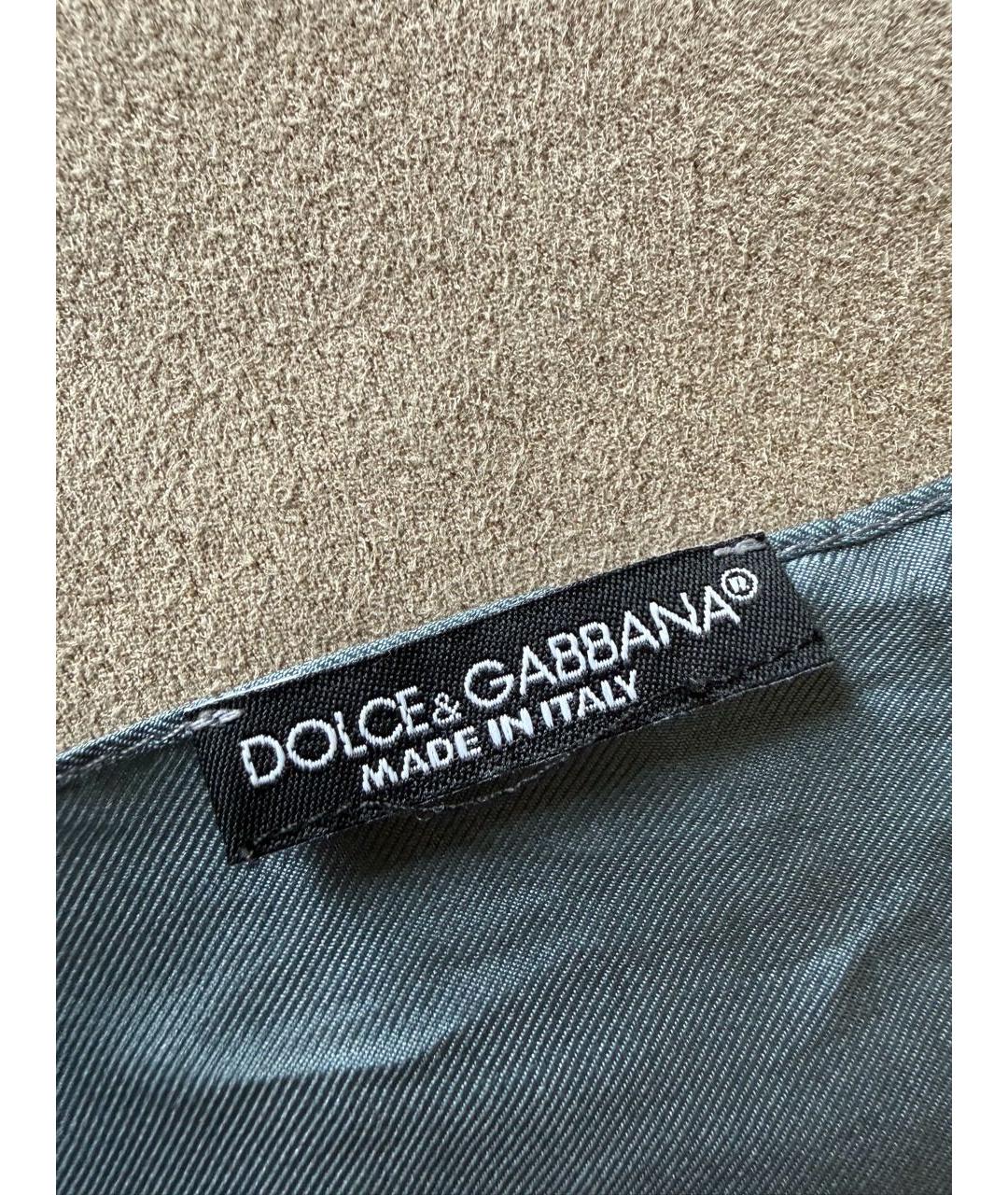 DOLCE&GABBANA Зеленый шелковый шарф, фото 3