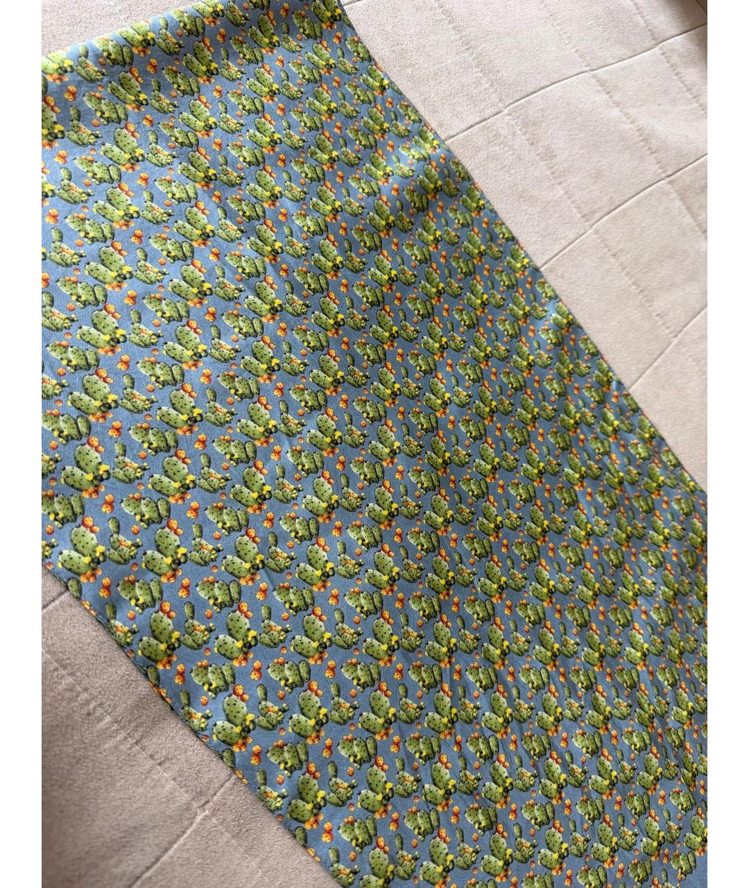 DOLCE&GABBANA Зеленый шелковый шарф, фото 4