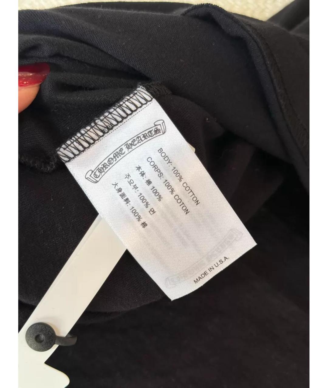 CHROME HEARTS Черная хлопковая футболка, фото 3