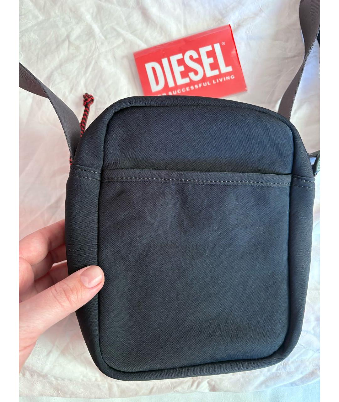 DIESEL Черная синтетическая сумка на плечо, фото 4