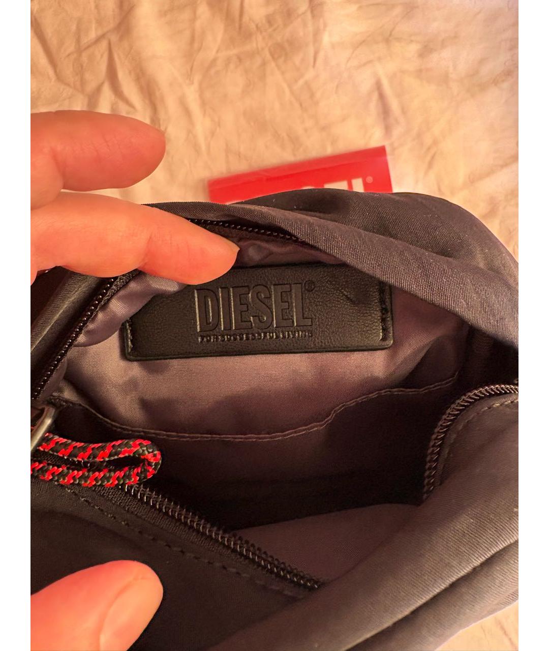 DIESEL Черная синтетическая сумка на плечо, фото 3