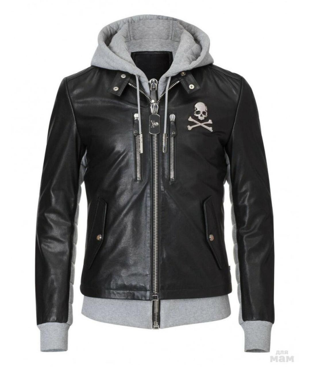 PHILIPP PLEIN Черная кожаная куртка, фото 9