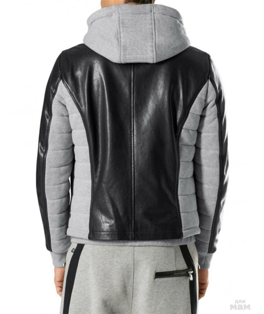 PHILIPP PLEIN Черная кожаная куртка, фото 8