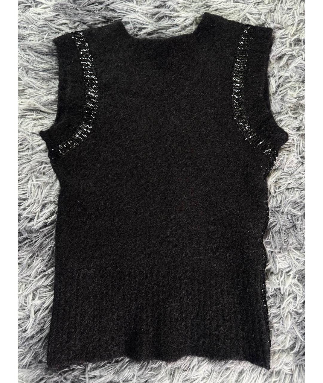 CAVALLI CLASS Черная шерстяная жилетка, фото 2