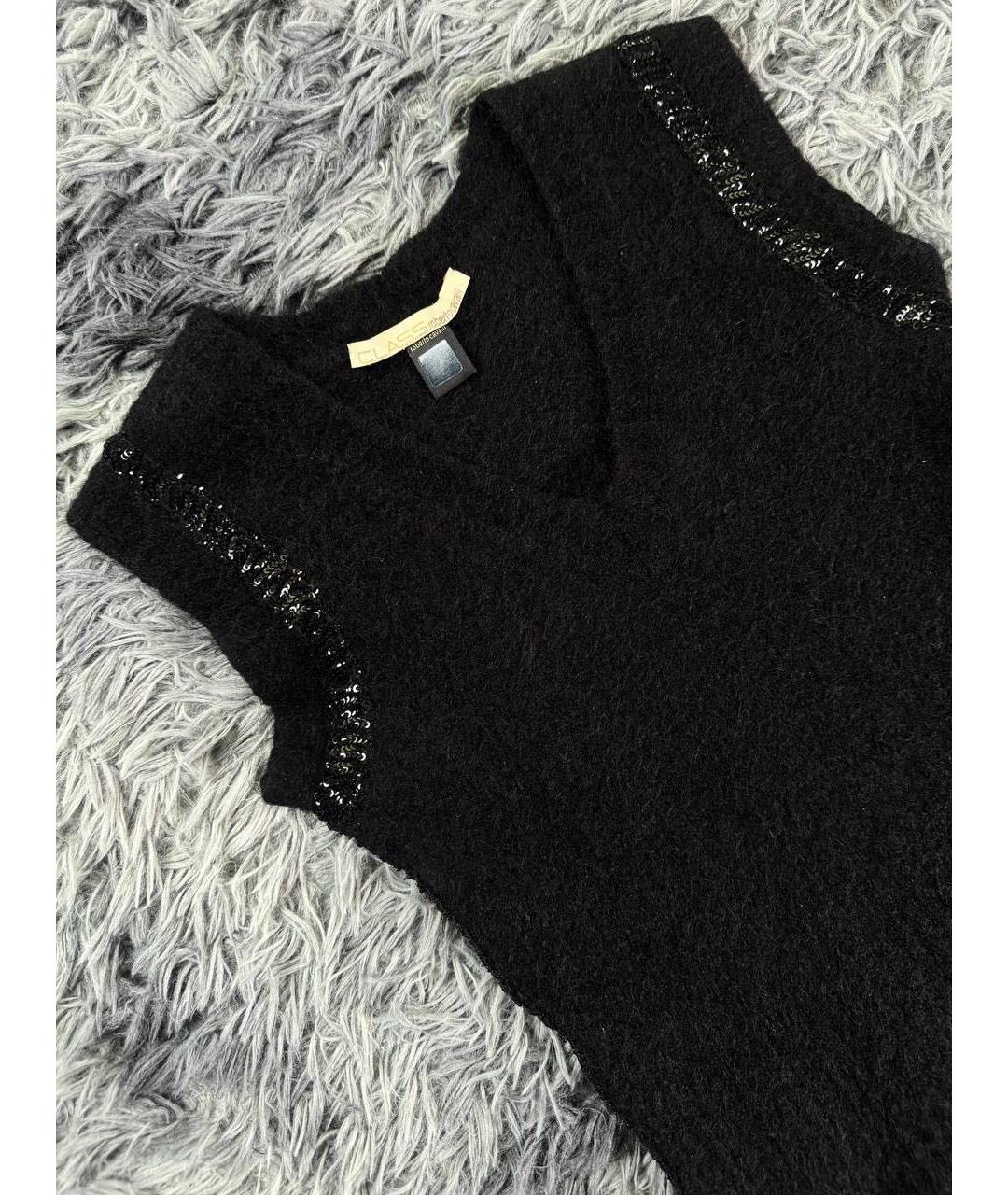 CAVALLI CLASS Черная шерстяная жилетка, фото 3