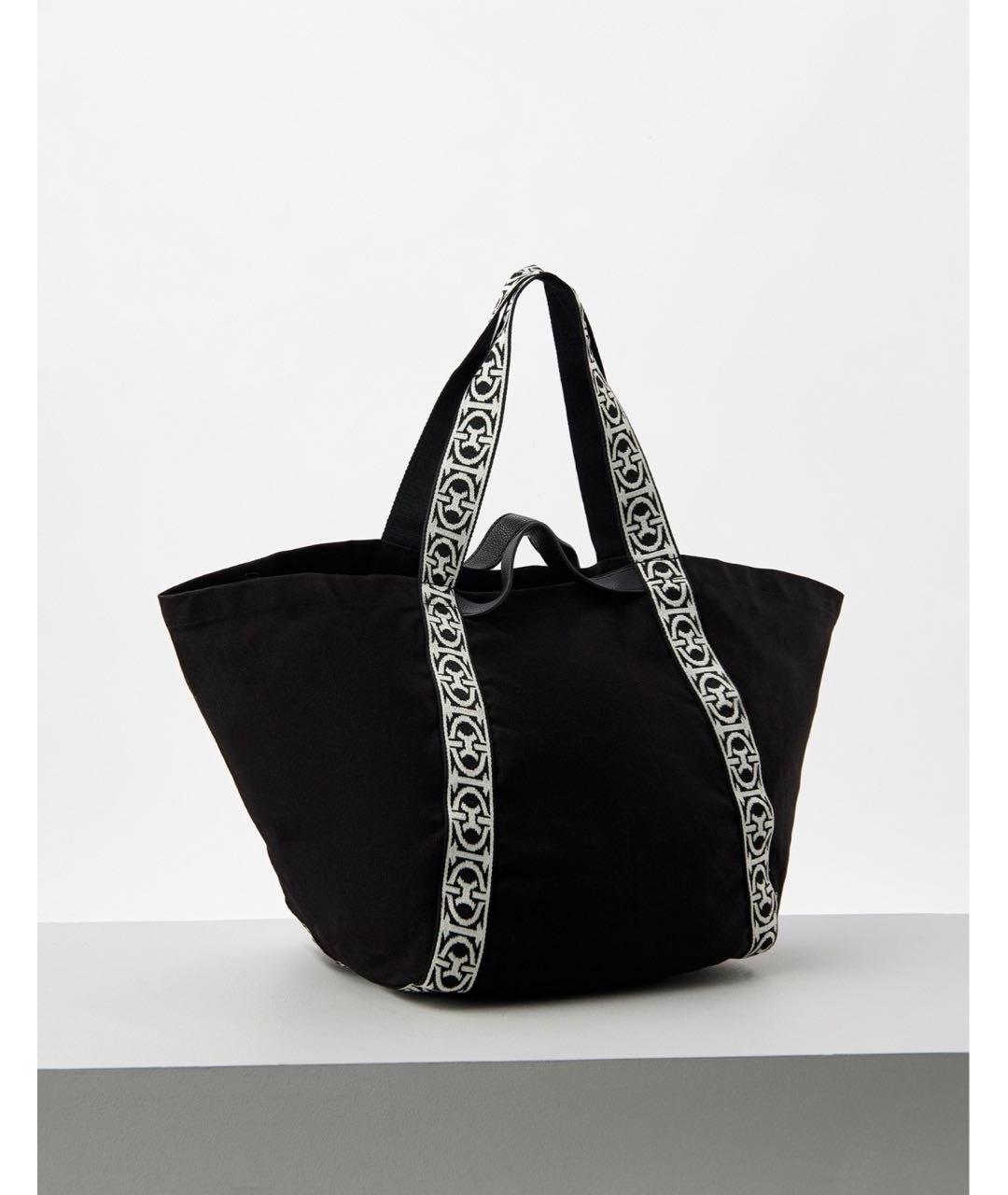 COCCINELLE Черная хлопковая сумка тоут, фото 2