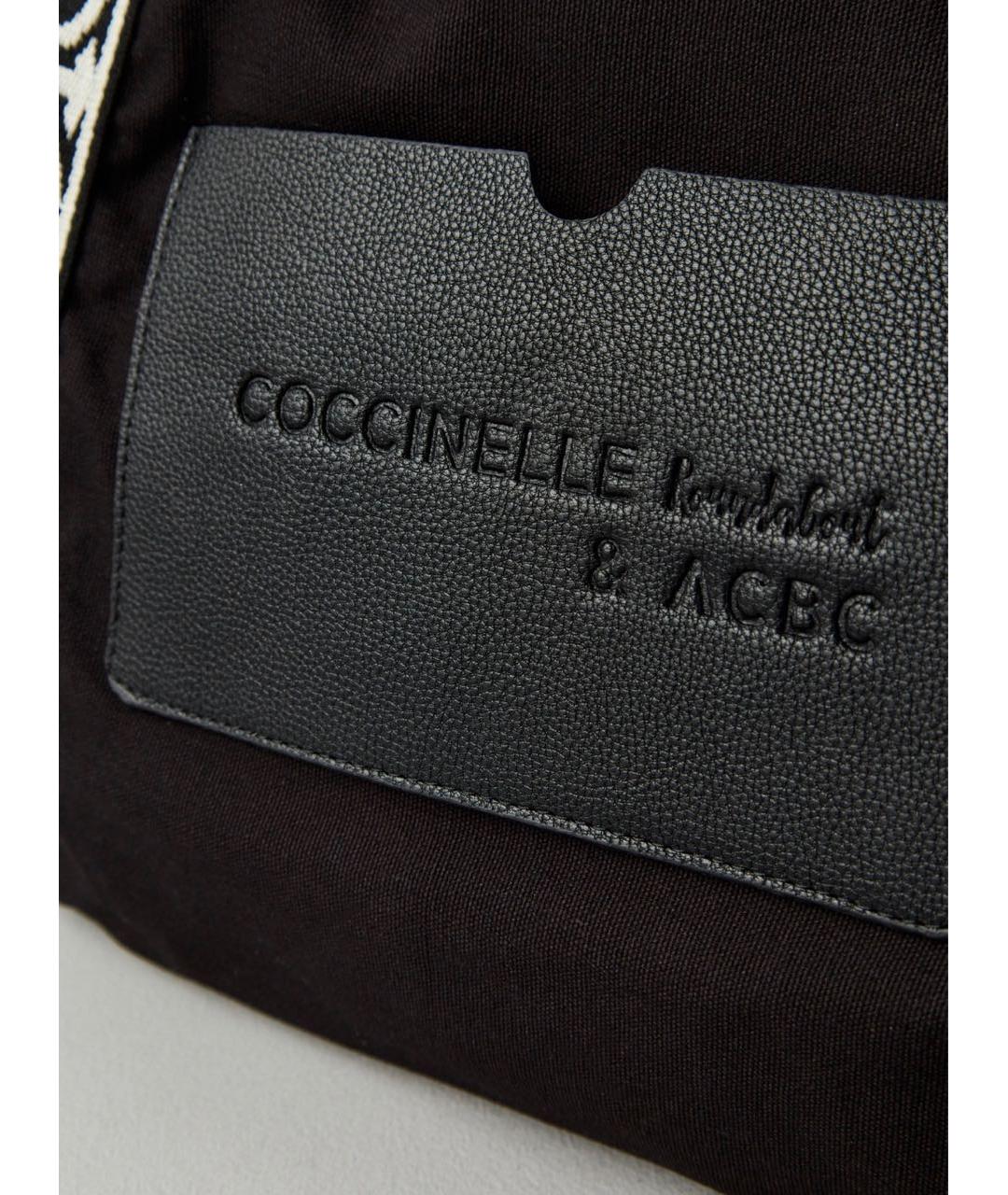COCCINELLE Черная хлопковая сумка тоут, фото 3