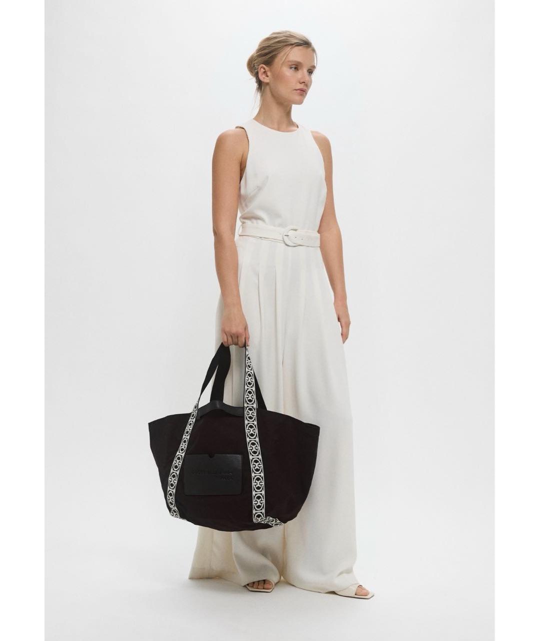 COCCINELLE Черная хлопковая сумка тоут, фото 4