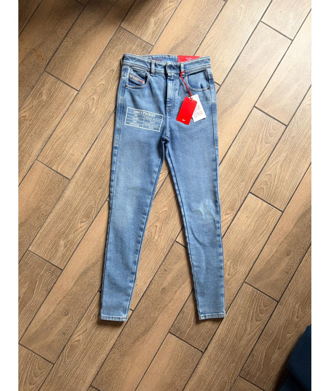 DIESEL Синие хлопко-лиоцелловые джинсы слим, фото 5