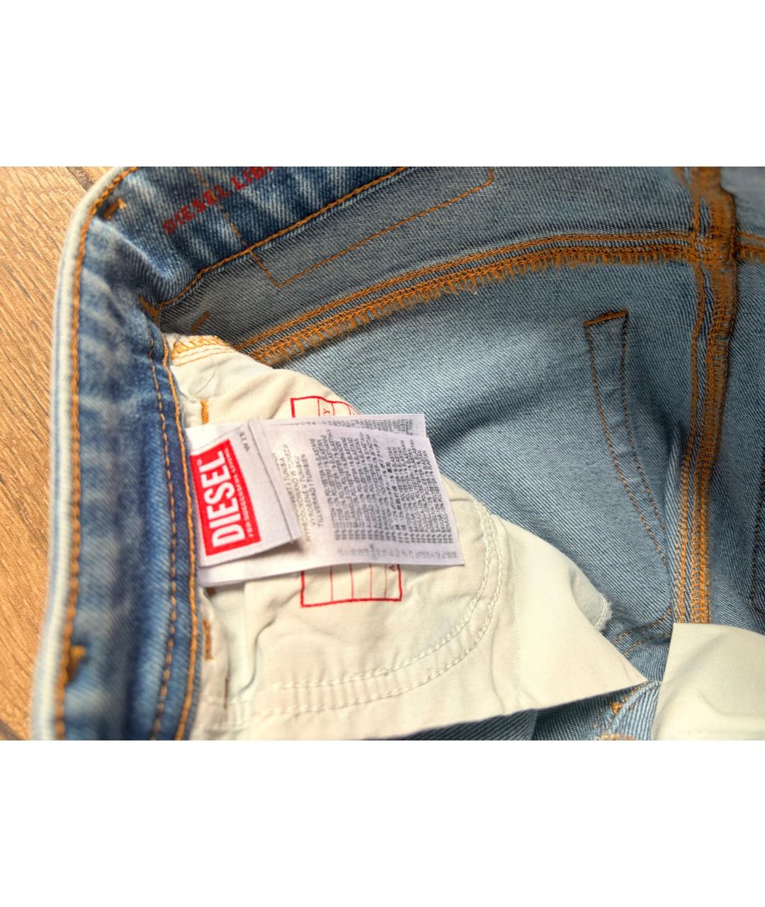 DIESEL Синие хлопко-лиоцелловые джинсы слим, фото 4