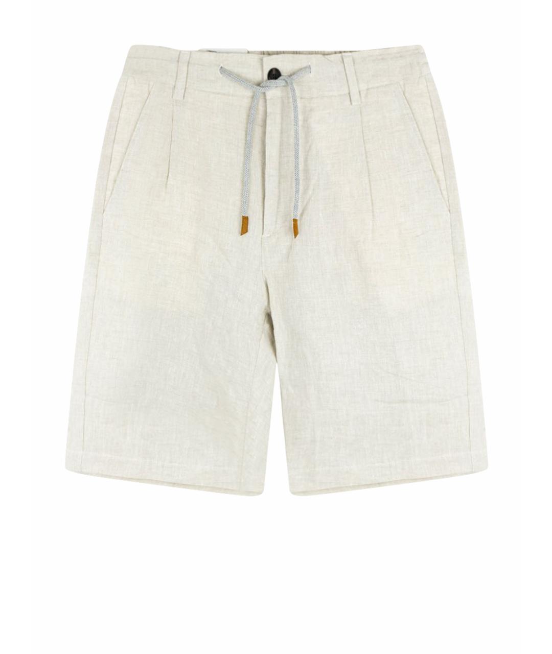 ELEVENTY Бежевые льняные шорты, фото 1