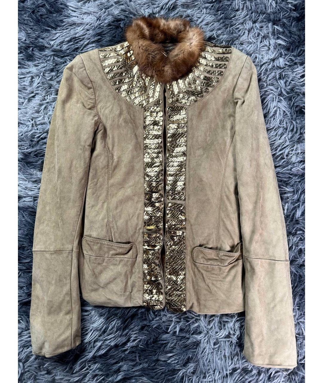 ROBERTO CAVALLI Горчичная хлопковая куртка, фото 8