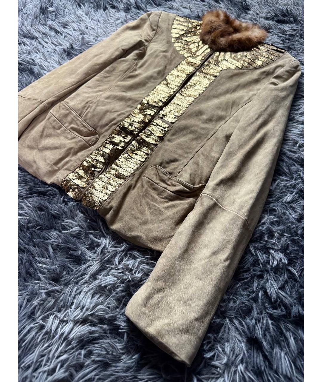 ROBERTO CAVALLI Горчичная хлопковая куртка, фото 4