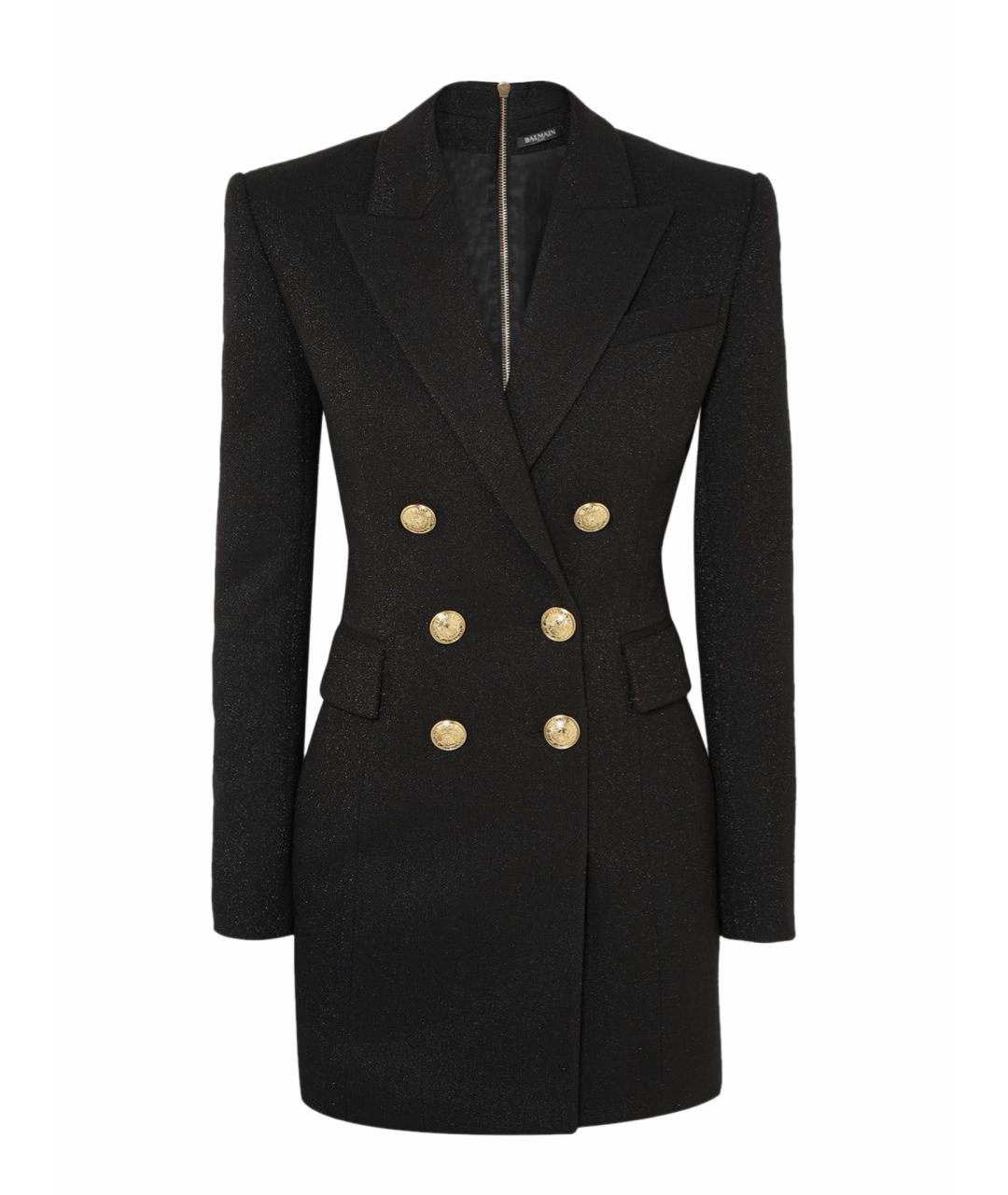 BALMAIN Черное шерстяное повседневное платье, фото 1