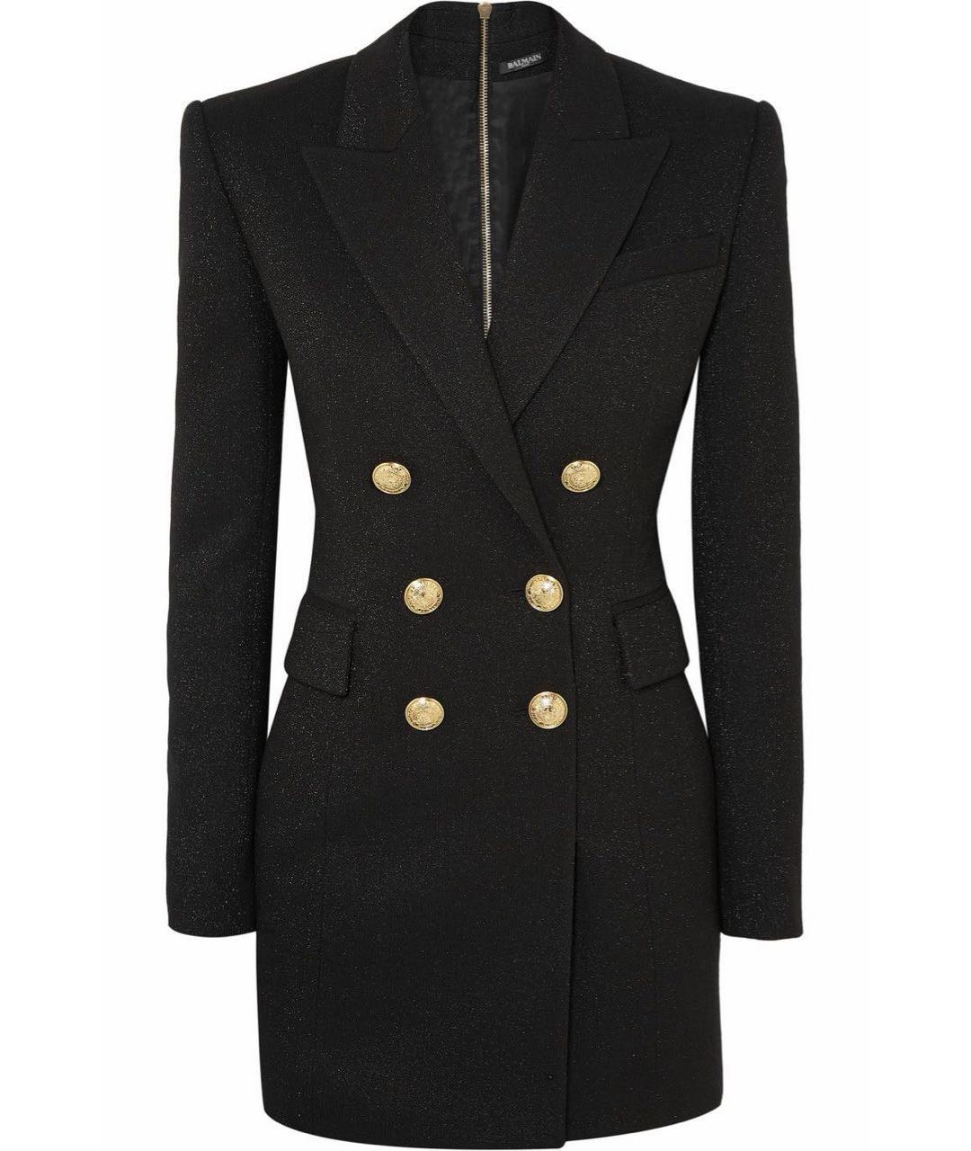 BALMAIN Черное шерстяное повседневное платье, фото 6