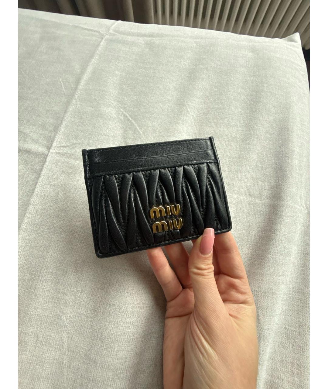 MIU MIU Черный кожаный кардхолдер, фото 2
