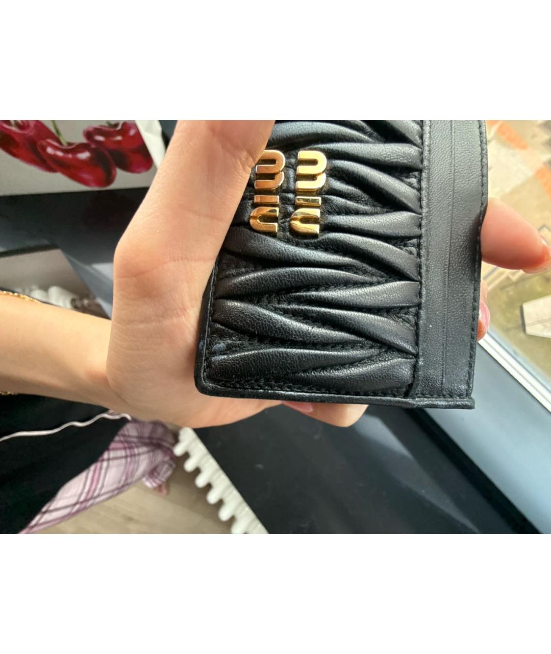 MIU MIU Черный кожаный кардхолдер, фото 8