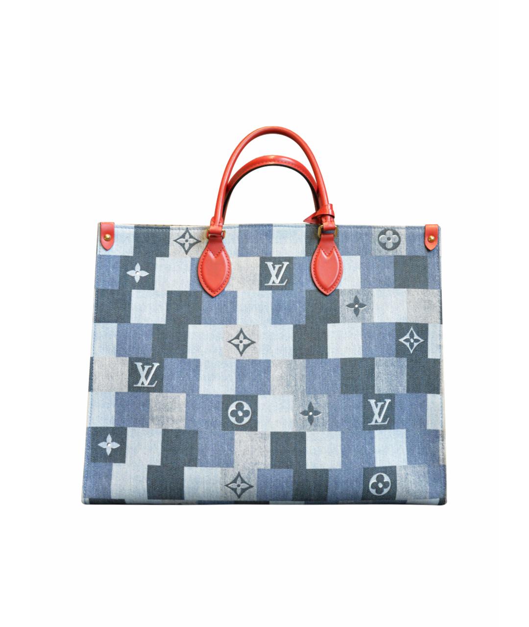 LOUIS VUITTON Голубая деним сумка тоут, фото 1