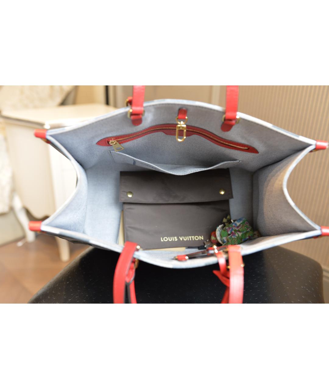 LOUIS VUITTON Голубая деним сумка тоут, фото 5