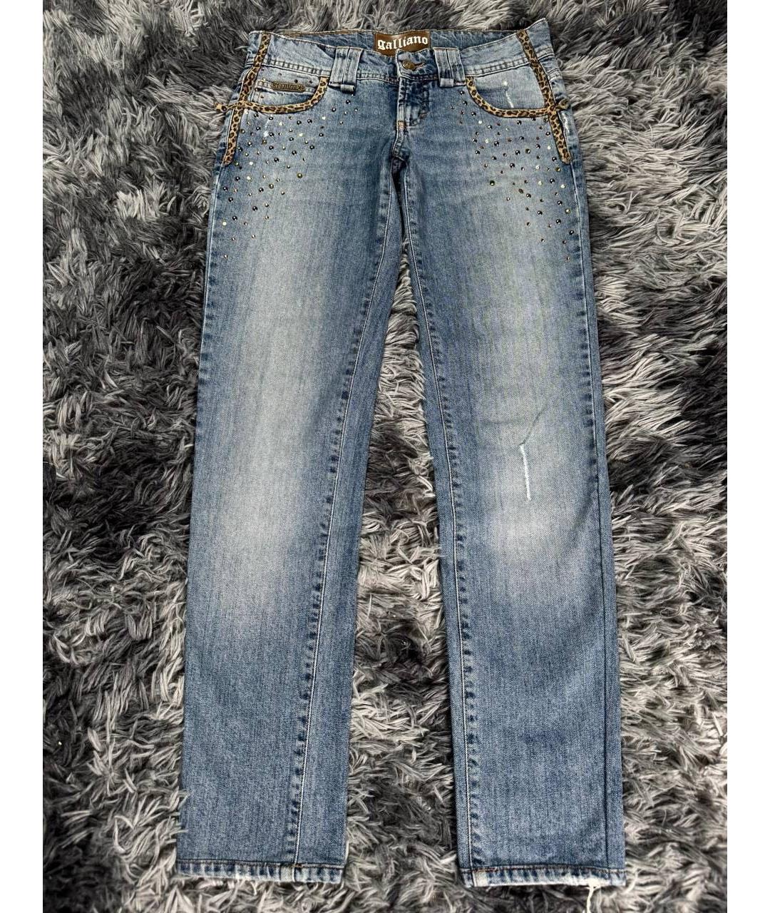 JOHN GALLIANO Голубые хлопковые джинсы слим, фото 7