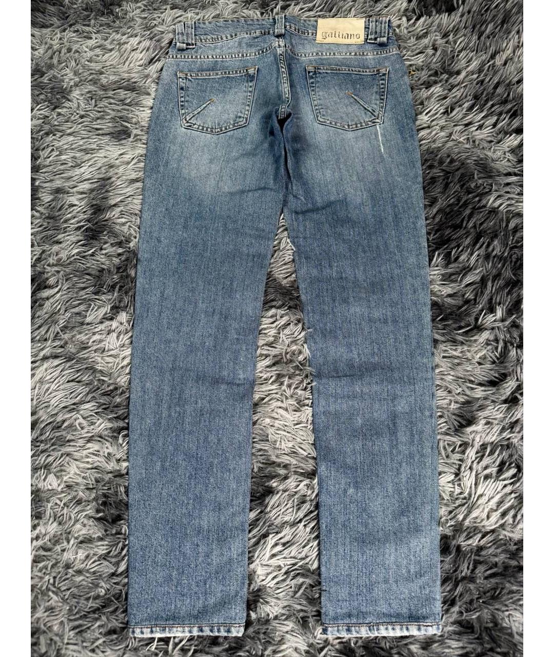 JOHN GALLIANO Голубые хлопковые джинсы слим, фото 2