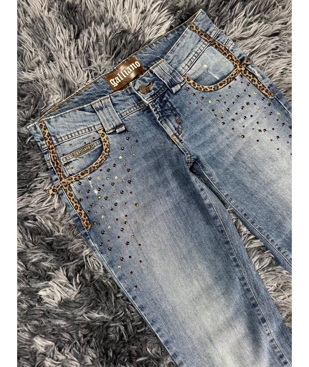 JOHN GALLIANO Голубые хлопковые джинсы слим, фото 4