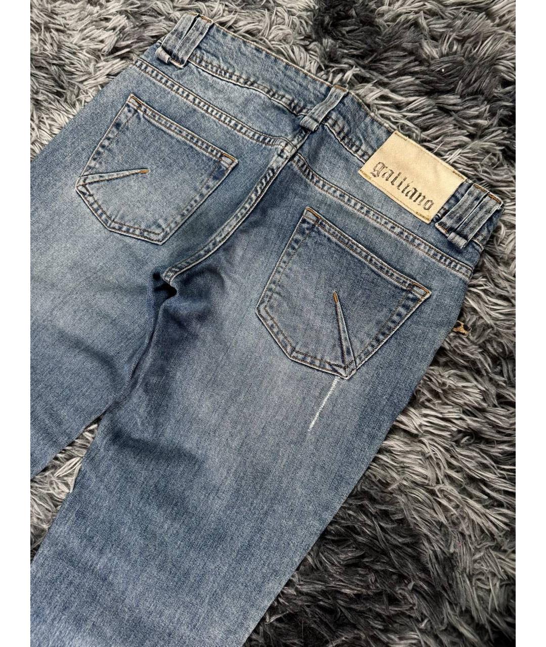 JOHN GALLIANO Голубые хлопковые джинсы слим, фото 3