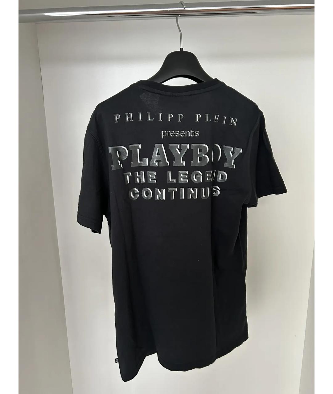 PHILIPP PLEIN Черная хлопковая футболка, фото 2