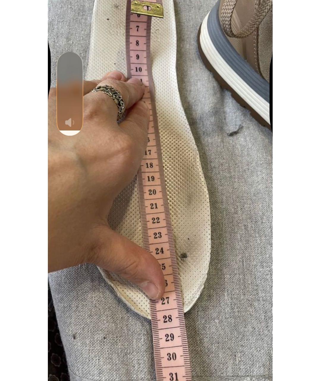 BRUNELLO CUCINELLI Бежевые замшевые низкие кроссовки / кеды, фото 5