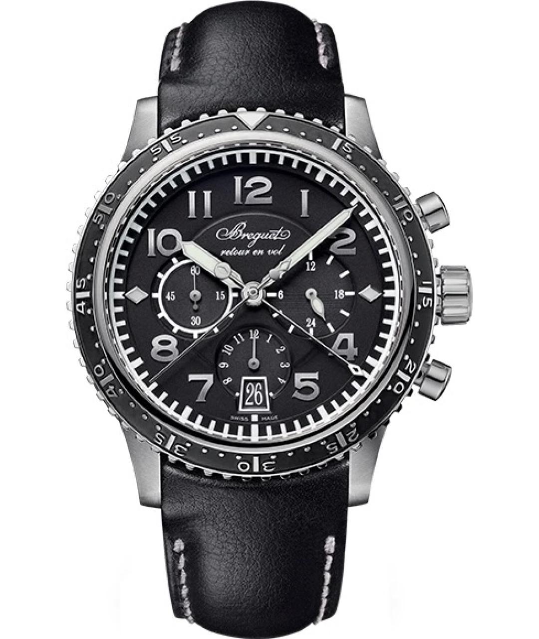 Breguet Черные металлические часы, фото 7