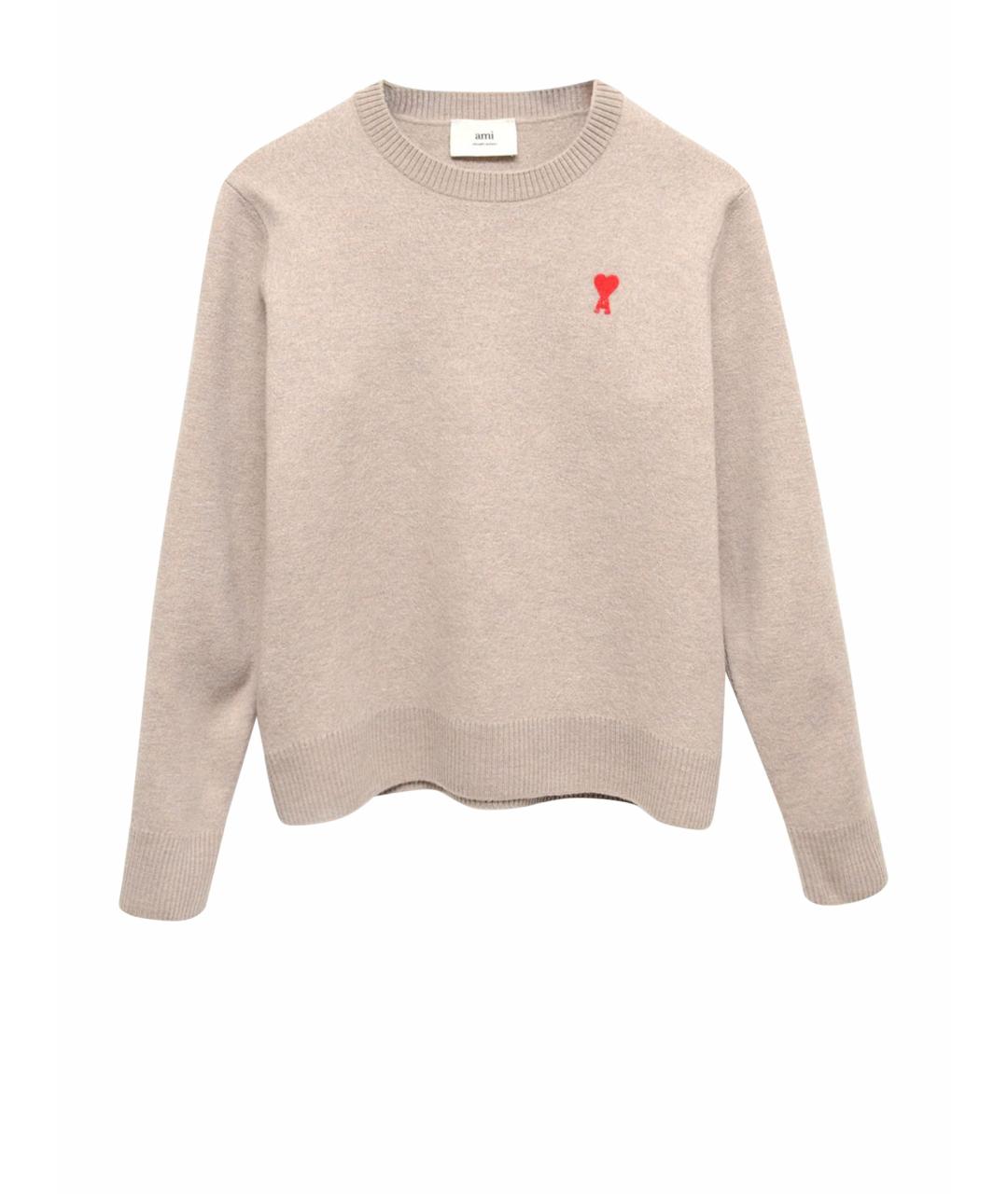 AMI ALEXANDRE MATTIUSSI Бежевый шерстяной джемпер / свитер, фото 1