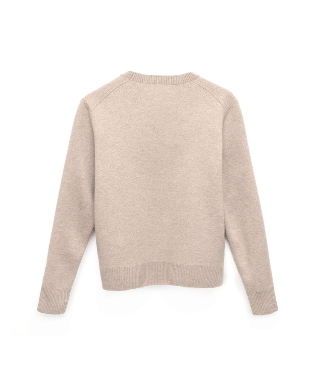 AMI ALEXANDRE MATTIUSSI Бежевый шерстяной джемпер / свитер, фото 2