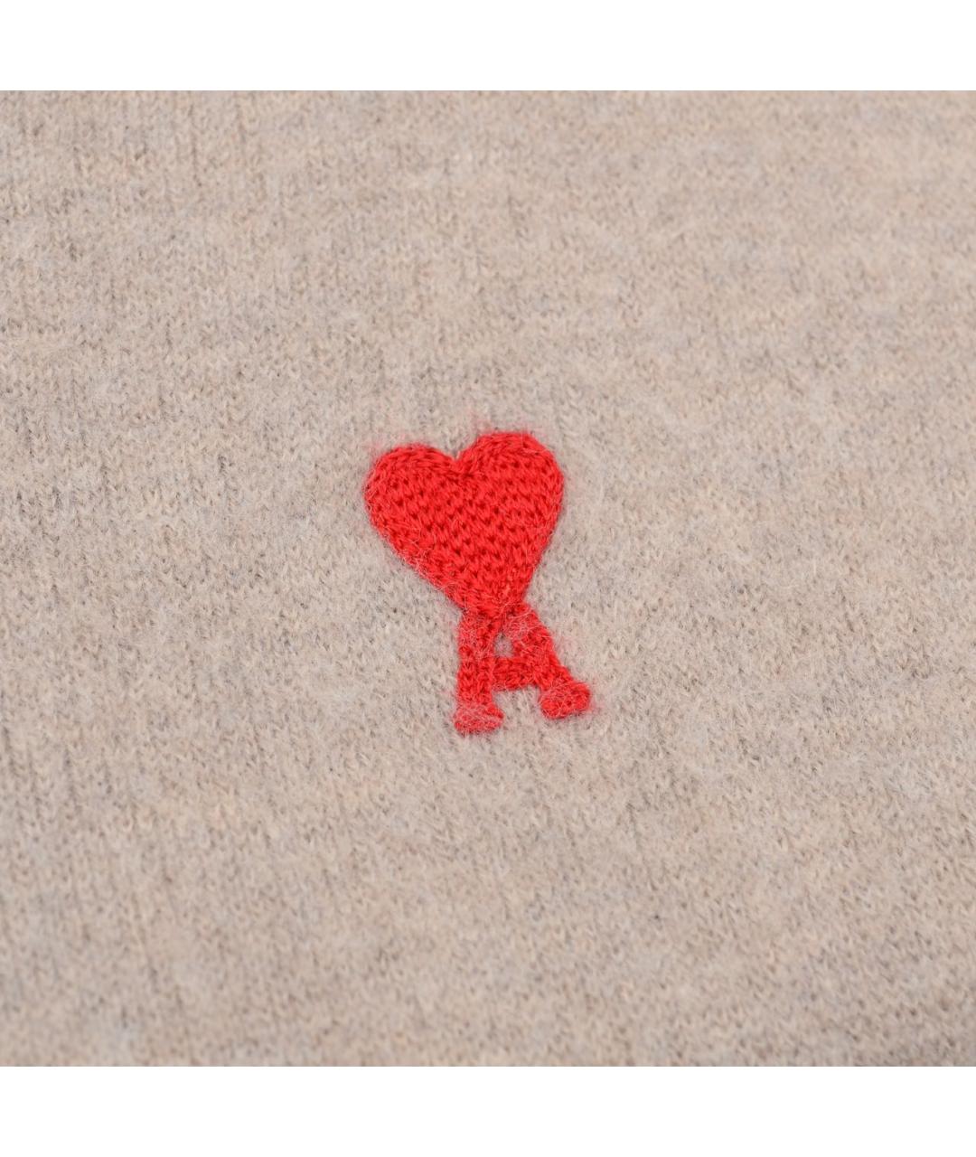 AMI ALEXANDRE MATTIUSSI Бежевый шерстяной джемпер / свитер, фото 4