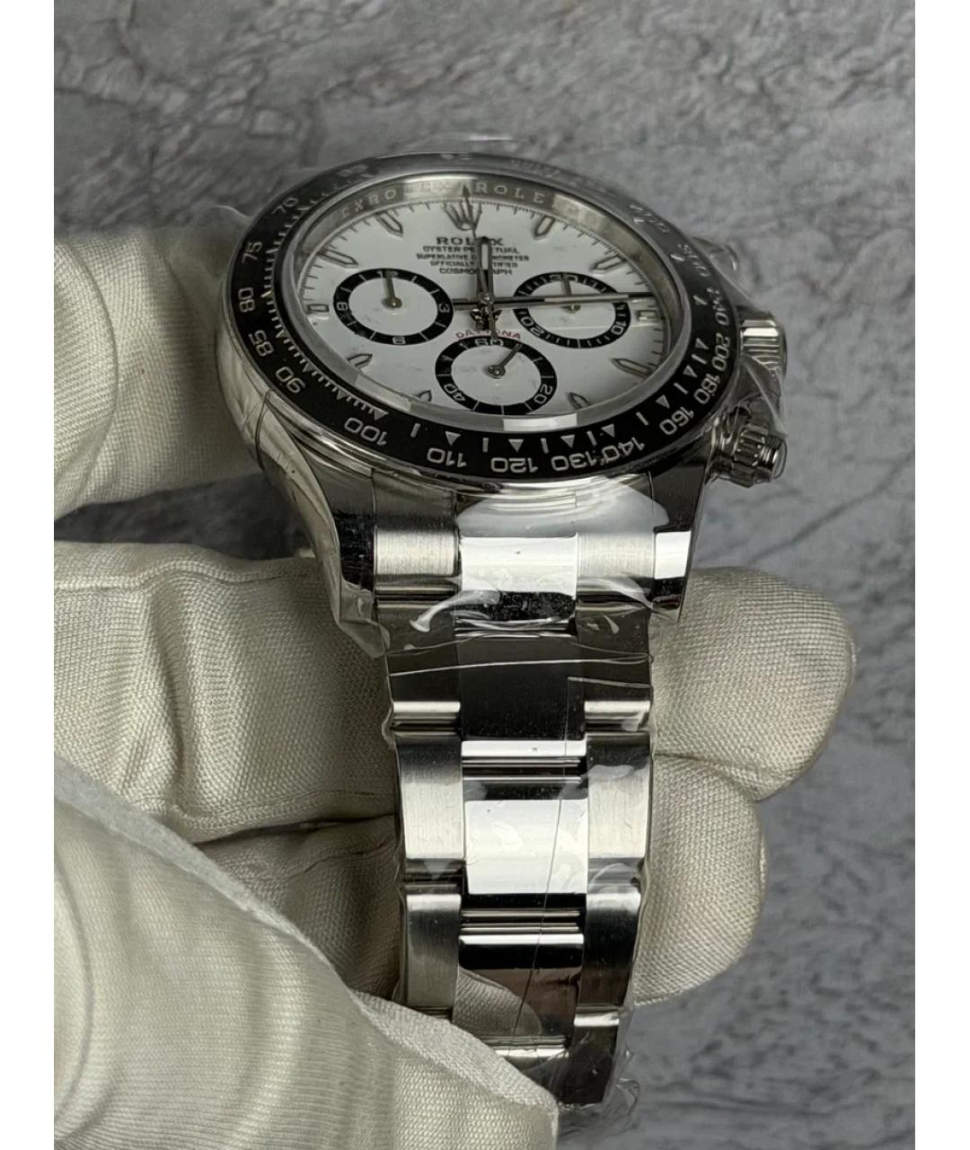 ROLEX Белые металлические часы, фото 5