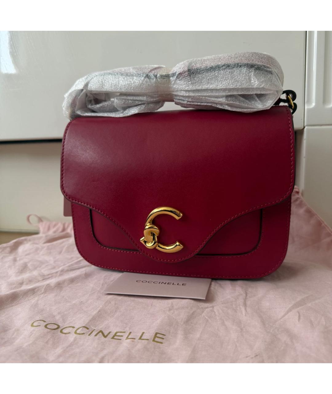 COCCINELLE Фуксия кожаная сумка через плечо, фото 5