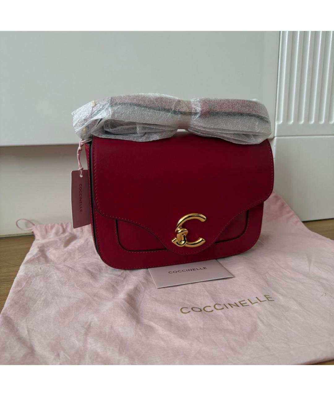 COCCINELLE Фуксия кожаная сумка через плечо, фото 6