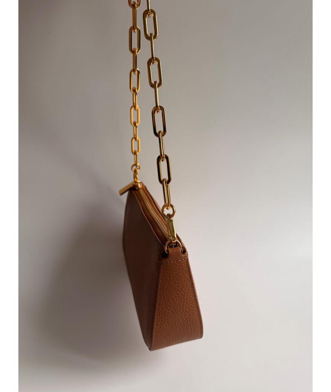 COCCINELLE Коричневая кожаная сумка через плечо, фото 3