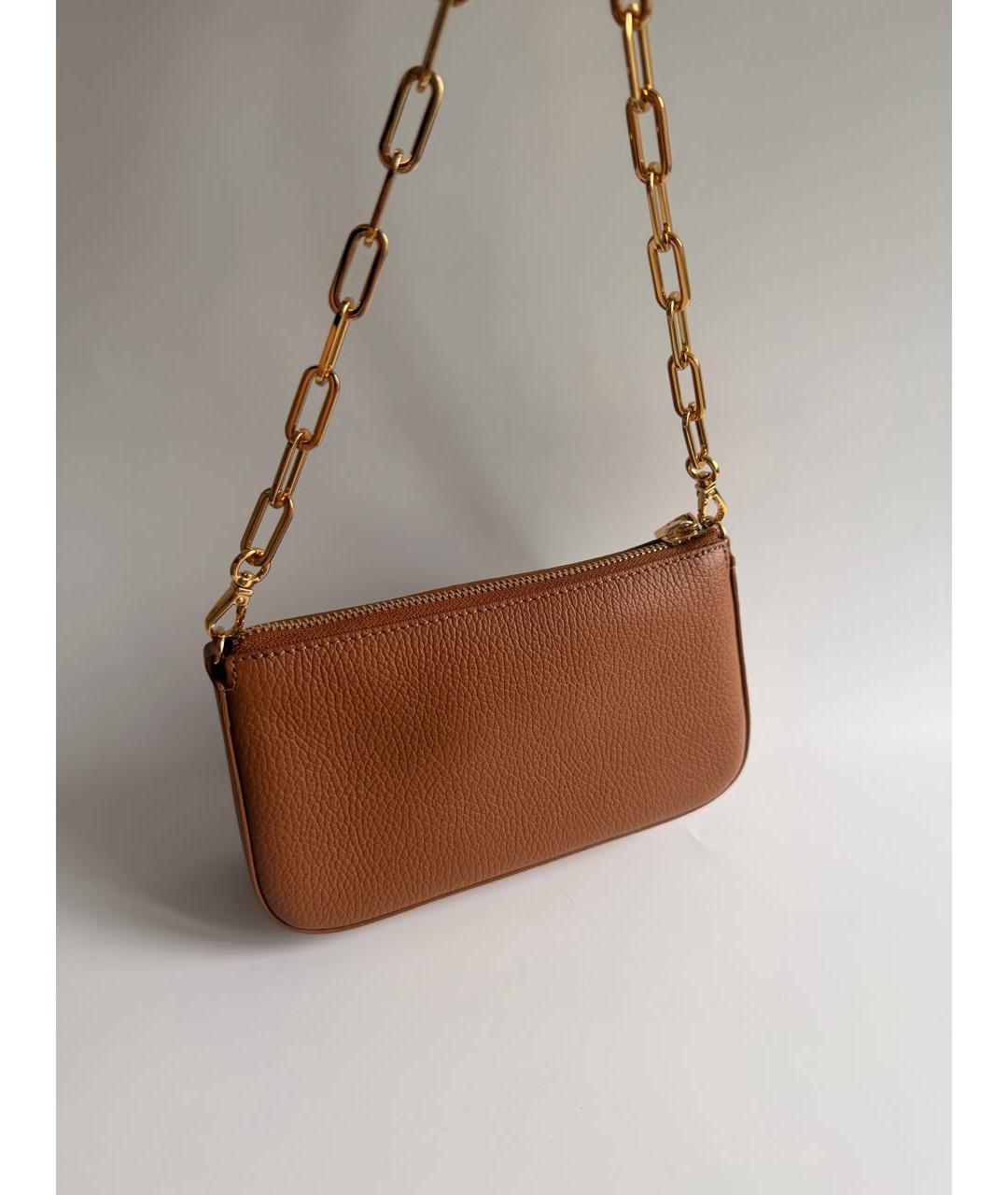 COCCINELLE Коричневая кожаная сумка через плечо, фото 4