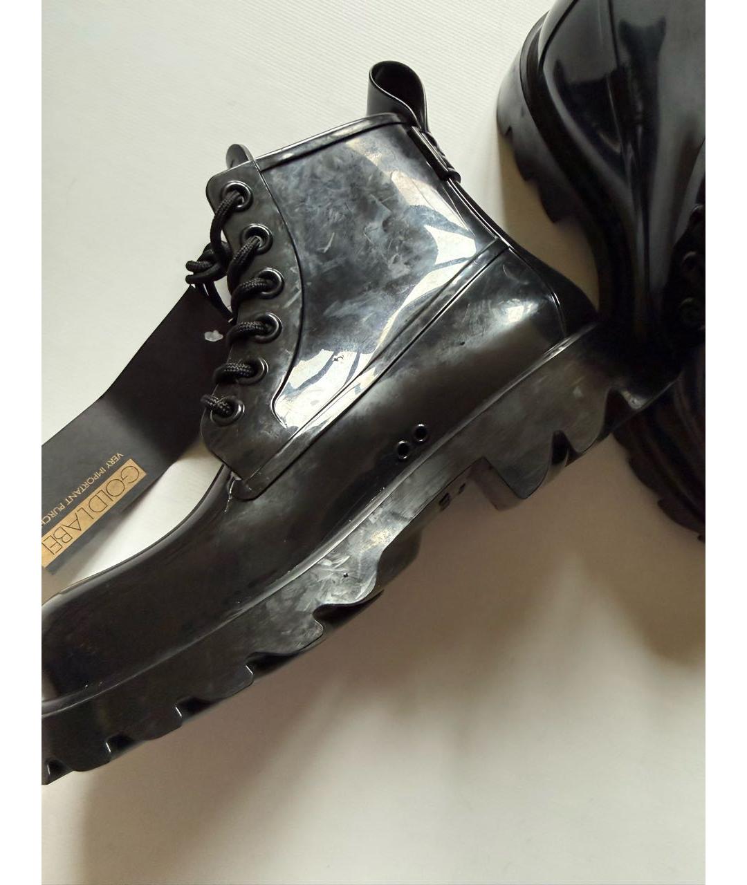 BOTTEGA VENETA Черные резиновые ботинки, фото 4