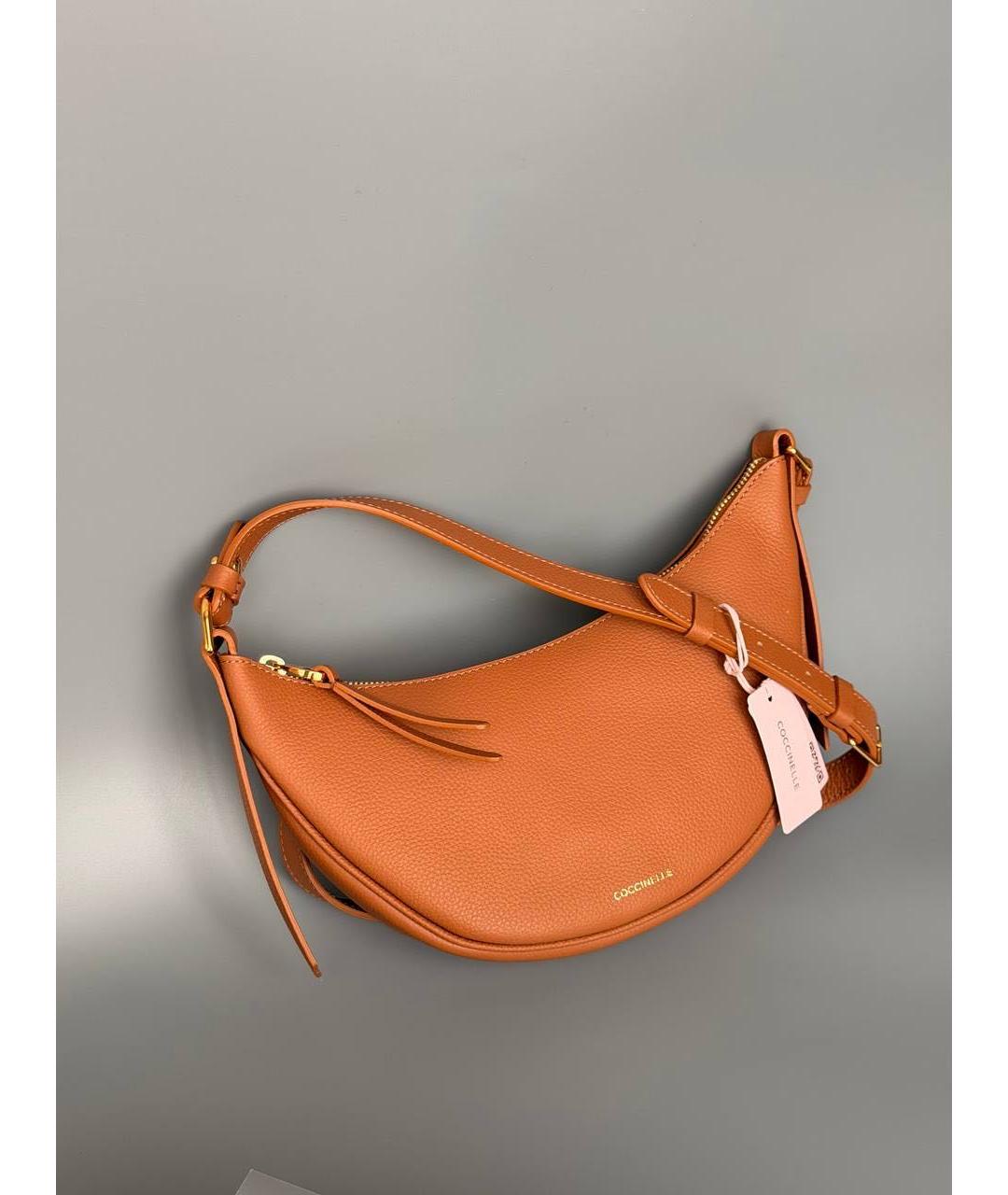 COCCINELLE Коричневая кожаная сумка через плечо, фото 7