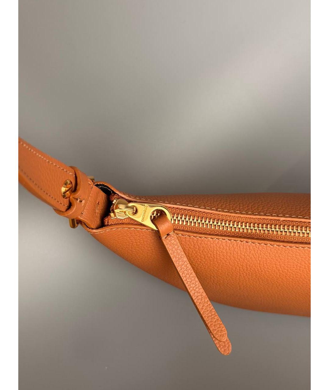 COCCINELLE Коричневая кожаная сумка через плечо, фото 4