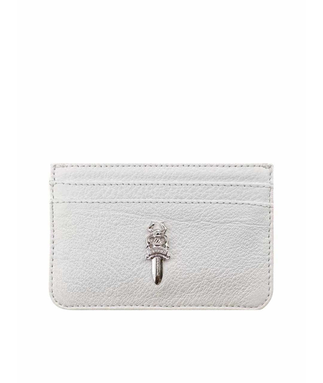CHROME HEARTS Белый кожаный кардхолдер, фото 1