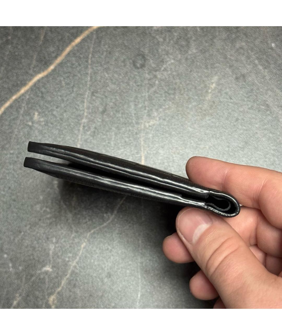 LOUIS VUITTON Черный кожаный кошелек, фото 3