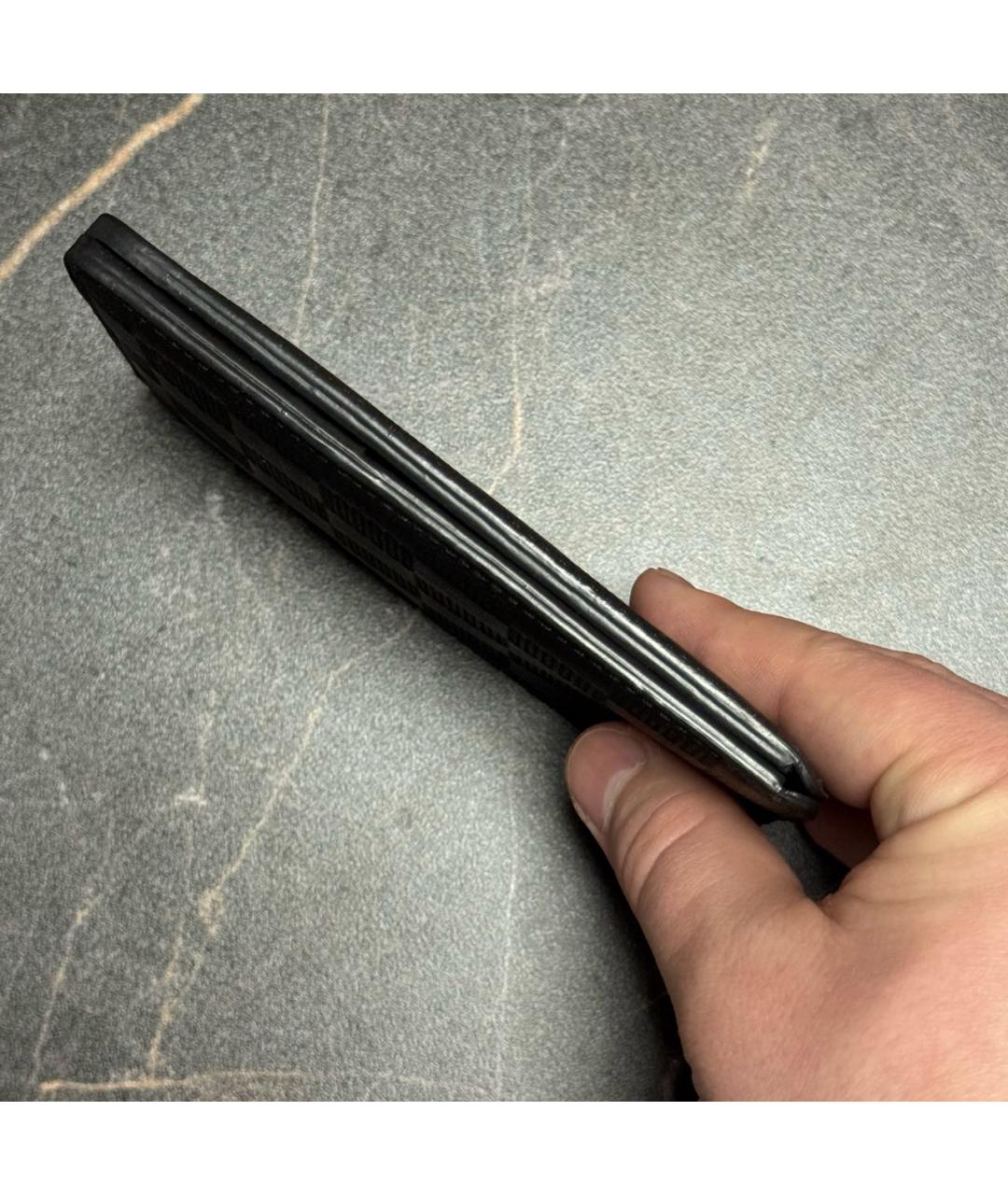 LOUIS VUITTON Черный кожаный кошелек, фото 5