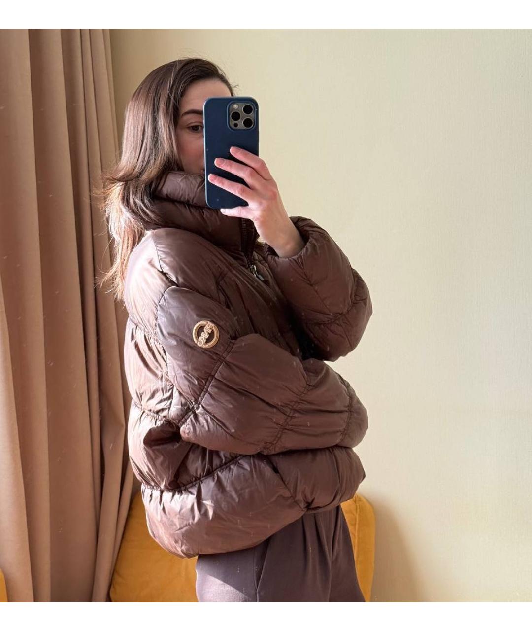 PINKO Коричневая полиэстеровая куртка, фото 6