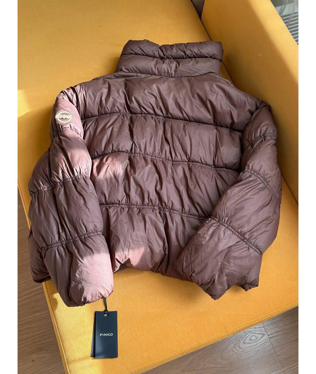 PINKO Коричневая полиэстеровая куртка, фото 2