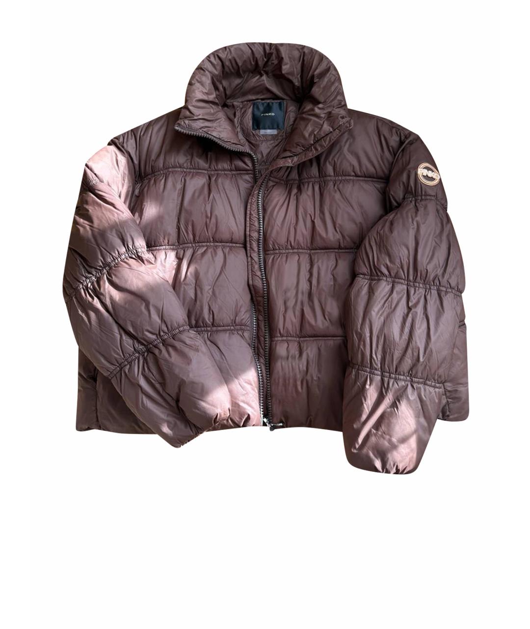 PINKO Коричневая полиэстеровая куртка, фото 1